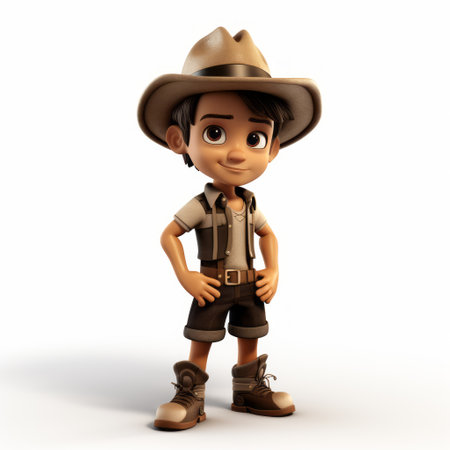 two jpg files featuring a cartoon character in a western-themed setting. the character is depicted in a photorealistic style, with accurate and detailed rendering. the files are created by artists enrique tbara, lit kid, firecore, dark beige, and jcore. ai generatedの素材