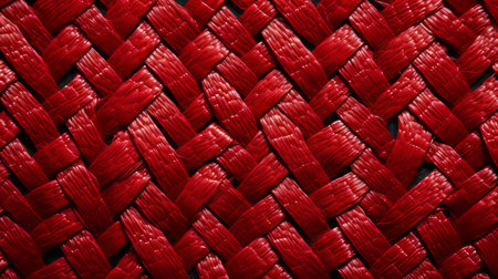 a red braided leather texture stock photo (11293290) featuring a style reminiscent of photographic weavings and lacquer painting. the vibrant crimson and black colors evoke elements of chinese tradition and papua new guinea art. this high-quality photo showcases a dramatic use of color. ai generatedの素材