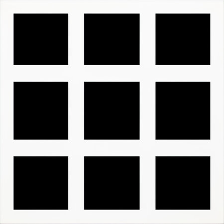 sydney pfaff squares, 1980, is a monochromatic minimalist portrait in the style of lucas cranach the elder. this microfilm photograph by d captures trapped emotions through a grid-based composition. the dark white tones and influences from william wegman make this piece a captivating exploration of emotions and form. ai generatedの素材