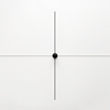 two black and white squares, with a precisionist lines style, are displayed on a white wall. the composition showcases classical balance and a minimalistic design. the squares have a densely textured or haptic surface, and are illuminated by rim light, adding depth to the linear arrangement. this clockpunk-inspired image captures a harmonious blend of simplicity and intricate details. ai generatedの素材