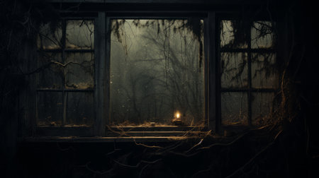 a spooky wallpaper featuring a haunted forest in a gothic style. this horror wallpaper is created with darktable processing, ensuring careful framing and a high-quality uhd image. the poetic still lifes and post-apocalyptic backdrops add an eerie atmosphere, perfect for fans of cabincore and lightbox aesthetics. ai generatedの素材