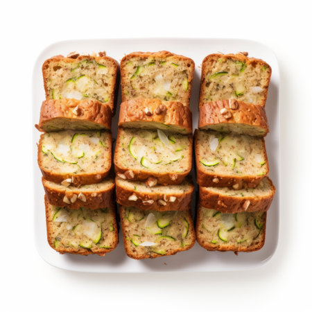 a photo of sliced white bread adorned with walnuts, arranged in a grid formation with light pink and green accents. the mottled, large-scale photography captures the intricate details, while the elaborate borders and crisp outlines add a touch of elegance. perfect for those who appreciate the unique style of party kei. ai generatedの素材