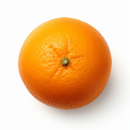 an orange fruit is captured in a webcam-style photograph, reminiscent of the works of tetsuya ishida. the image showcases photorealistic accuracy with minimal retouching, highlighting the berrypunk aesthetic. the influence of amedee ozenfant can be seen in the thick texture of the white background. ai generatedの素材