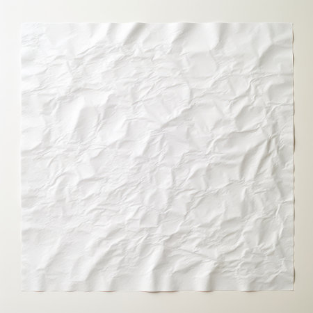 a white paper, meticulously folded and glued on a wall, showcases a unique blend of creased, crinkled, and wrinkled textures. this organic impressionist style draws inspiration from japanese minimalism, featuring detailed crosshatching and an all-over composition. with a touch of dry wit humor, this photorealistic still life captures attention. ai generatedの素材