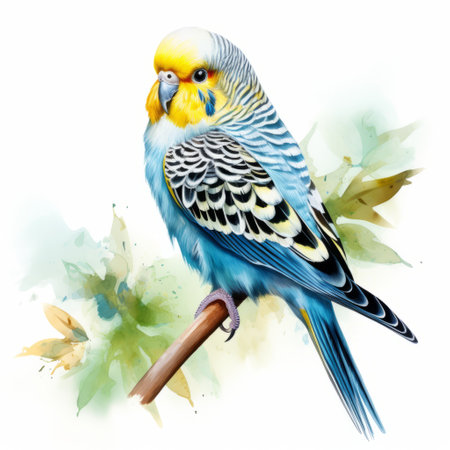 blue bird perched on a branch amidst vibrant flowers, captured in the style of a realistic portrait painter. this airbrush art piece showcases a combination of light gray and yellow hues, with a touch of electric colors. the artist's expertise in characterizing animals is evident, reminiscent of persian miniature paintings. a true masterpiece and a well-deserved contest winner. ai generatedの素材
