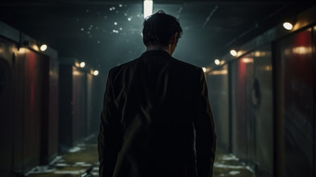 daniel day-lewis and michael douglas are seen in a captivating photo, taken in the style of atmospheric and moody lighting. the image showcases the talents of bjarke ingels, using a rodenstock imagon 300mm f58 lens. the dark gray and emerald tones create a dramatic atmosphere, enhanced by the captured light effects and yanjun cheng's skillful use of atmospheric perspective. ai generatedの素材