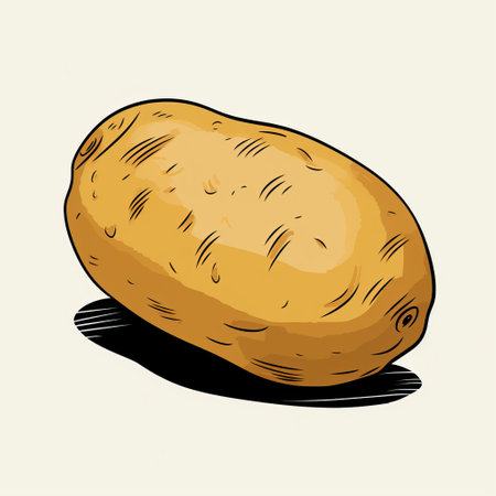 a sketch illustration of a potato, reminiscent of golden age illustrations, showcases a light beige color palette. the unfiltered and stark style brings out the vibrant and clean sharp inking. this thought-provoking illustration also incorporates social commentary, making it a captivating piece. ai generatedの素材