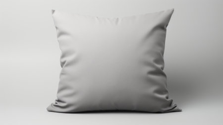 a gray cushion, showcased in a blank background, is captured in this precise hyperrealism photograph. the image boasts 8k 3d resolution, high-contrast shading, and soft lighting, resulting in an accurate and detailed portrayal. the cushion's pure color stands out against the muted colorscape, showcasing the mastery of the artist. ai generatedの素材