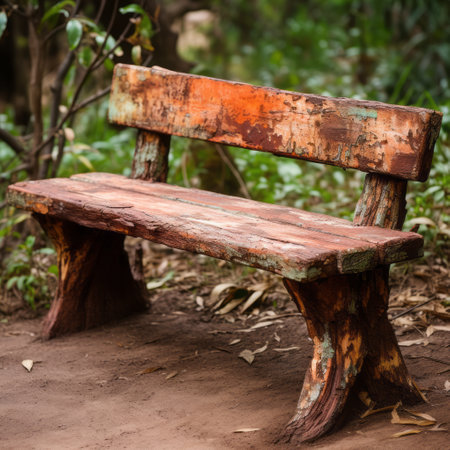 forest floor in the background sets the tone for this emotionally complex photo. the distressed surfaces and tranquil gardenscapes create a unique atmosphere. the contrasting colors of dark orange and light green add depth to the composition. the presence of bentwood furniture hints at working-class empathy. overall, this photo captures a sense of serene solitude. ai generatedの素材
