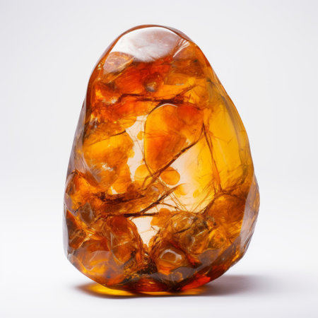 baltic amber olivine shards by marian janssens, 1 of 9 copies, feature soft and rounded forms reminiscent of cham soutine and ray collins. set against a white background, these stone pieces exude a timeless appeal. created between 1970 and the present, they showcase a unique blend of soft-edged beauty. ai generatedの素材