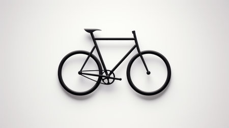 the black bicycle logo stands out against the white background, resembling hyper-realistic sculptures. this abstract minimalism artwork appeals to those who appreciate interactive and industrial design. the velvia effect adds depth to the matte photo, while the flat illustrations enhance the overall aesthetic. ai generatedの素材