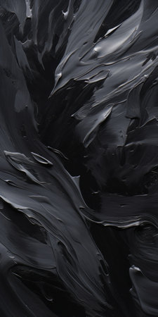 a close-up shot of a dark black painting with a bold use of impasto, rendered in cinema4d and oil painter. the painting features distorted figuration and a monochromatic color scheme. this high-resolution 8k wallpaper is perfect for those who appreciate the artistry of dark and dramatic visuals. ai generatedの素材
