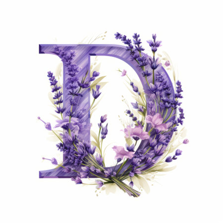 lavender flowers arranged in the shape of letters, standing out against a white background. perfect for wedding invitations or greeting cards, this image captures the essence of delicate still-lifes and organic compositions. inspired by the styles of dusan djukaric, jc leyendecker, emmanuel de critz, and dansaekhwa, this photo exudes a naturalistic and delicate charm. ai generatedの素材