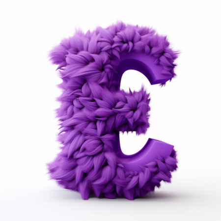 a big purple and floral-themed sculpture made of fluffy fabric, resembling money, in the style of zbrush and new british sculpture. this artwork reflects environmental awareness and european symbolism. it stands against a white background, with a strong emphasis on character design. ai generatedの素材