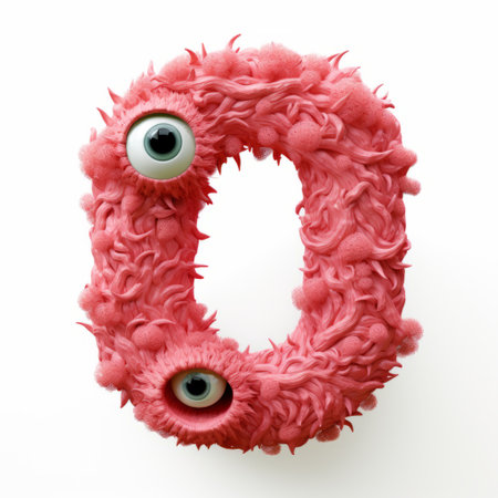 a little pink monster-shaped letter with a photorealistic eye, created in the style of organic biomorphism. this unique artwork, inspired by the works of yasutomo oka and q hayashida, features foampunk elements and showcases multi-layered figures. the attention to detail and use of vibrant colors make this piece truly captivating. ai generatedの素材