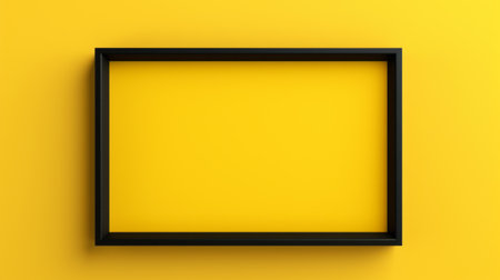 a yellow picture frame with a black frame, rendered in cinema4d using the octane render style. this minimalist artwork showcases playful perspective and a flat surface, creating a minimalist simplicity. the use of screen tones adds depth and texture to the overall composition. ai generatedの素材