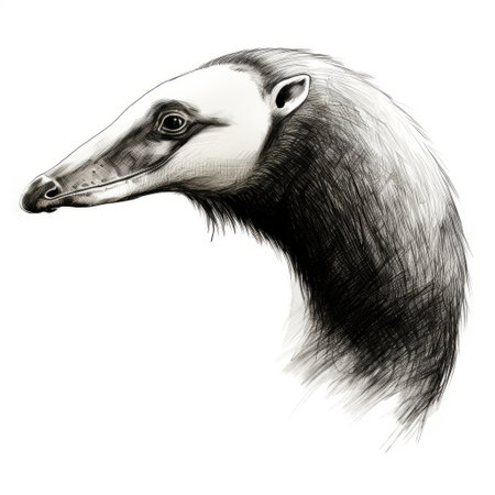 a black and white drawing of a beaver, showcasing a realistic usage of light and color. this prehistoricore-inspired artwork features hyper-realistic portraits, rendered in maya. the attention to detail is evident in the realistic equine paintings and skeletal elements. the drawing also incorporates elements of the artistic movement known as hurufiyya. ai generatedの素材