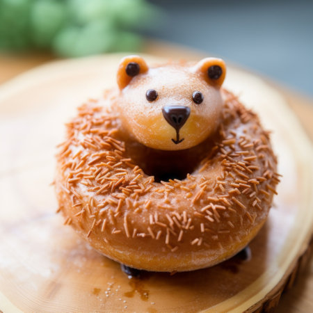 a traditional vietnamese-inspired photo featuring a bear, reminiscent of miki asai's style. the image showcases selective focus and merges natural and man-made elements, reminiscent of the artistic techniques used by pontormo. with a touch of scoutcore and hinchel, this captivating photo captures the essence of both traditional and contemporary aesthetics. ai generatedの素材