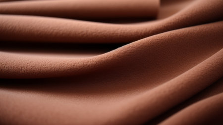 brown soft fabric swatch, perfect for business cards, posters, or scrapbooking. this luxurious drapery-style material features naturalistic shadows and close-up shots. with dusty piles and a color palette of pink and brown, it adds a touch of elegance to any project. made of rubber, it can also be used for soft sculptures. ai generatedの素材