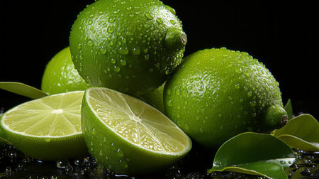 the lime's bottom peel is captured in this photo with intense and dramatic lighting, showcasing photorealistic detailing. the wet-on-wet blending technique enhances the image's realism, while the uhd quality ensures stunning clarity. the monochromatic scheme adds a touch of sophistication, complementing the hispanicore style and tenebrism effects. ai generatedの素材