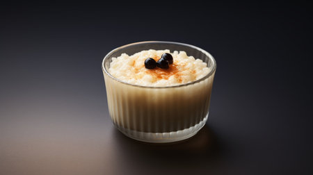 an empty glass sits on a sleek white and black table, showcasing a captivating blend of dark indigo and beige tones. this mesmerizing composition, reminiscent of miki asai's artistic style, exudes a sense of tranquility. the image, captured in a matte finish, boasts ultra-high definition quality, reminiscent of the traditional japanese aesthetic. ai generatedの素材