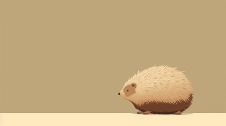 hedgehog wallpaper: a stunning hd wallpaper featuring a hedgehog in the style of jon mcnaught. the wallpaper showcases a light beige and dark amber color scheme with a flat perspective. the simplistic vector art, digitally enhanced, is reminiscent of the works of pawel kuczynski and e.h. shepard. perfect for adding a touch of nature and art to your device's background. ai generatedの素材