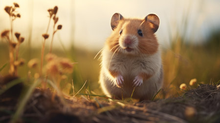 a hamster with dark fur and no spots is seen running through a tilled wisconsin field in this dramatic, side profile close-up photograph. the medium-sized body frame and 8 point antlers are captured with extreme details and sharp focus. the image is beautifully color graded and showcases intricate details, creating a hyper-detailed and cinematic effect. shot on a 70mm lens with depth of field, thisの素材
