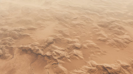 the photograph showcases an aerial view of the mars plains, featuring rendered mountains in the style of cinema4d. the image captures a shallow depth of field, with a beige color palette and wet-on-wet blending technique. the scene includes detailed crowd scenes and draws inspiration from dutch landscapes. ai generatedの素材