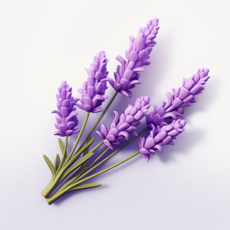 a lavender 3d icon made of clay material, featuring a cartoon-like design. the icon has a smooth and shiny appearance, with a spot light highlighting its best details. it is rendered in high definition and high resolution, providing excellent clarity. the icon is placed on a white isolated background, adding to its visual appeal. ai generatedの素材