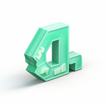 a mint 3d icon made of clay material, featuring a cartoonish design. the icon has a smooth and shiny texture, giving it a polished look. it represents nintendo and is showcased in an isometric view with a spotlight highlighting its best details. this high-resolution 3d rendering is presented on a white isolated background. ai generatedの素材