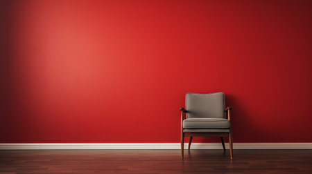 a photo showcasing an empty wall space above a chair, perfect for adding a touch of personality and style to any room. this blank canvas allows for endless possibilities, whether it be hanging artwork, photographs, or decorative accents. transform this vacant area into a focal point that complements the overall aesthetic of your space. ai generatedの素材