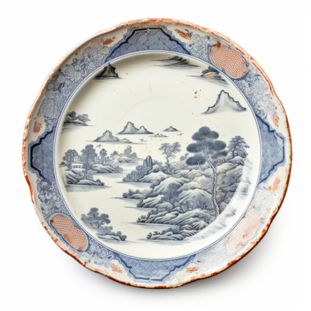 a white background showcases the cde654 plate in all its simplicity. this isolated plate features a clean design, making it a versatile choice for any table setting. with its sleek and modern appearance, this plate is perfect for both casual and formal occasions. ai generatedの素材