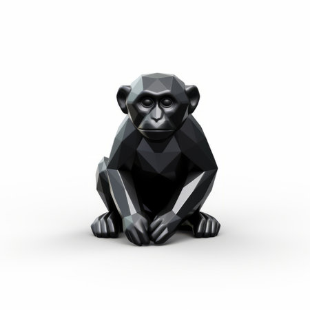 a bonobo 3d logo featuring a cute and miniature small-scale painting style. the logo showcases a minimalistic and lite object design with a front view matte finish. set against a white background, this ultra high definition 8k logo captures the essence of the bonobo in a visually stunning way. ai generatedの素材