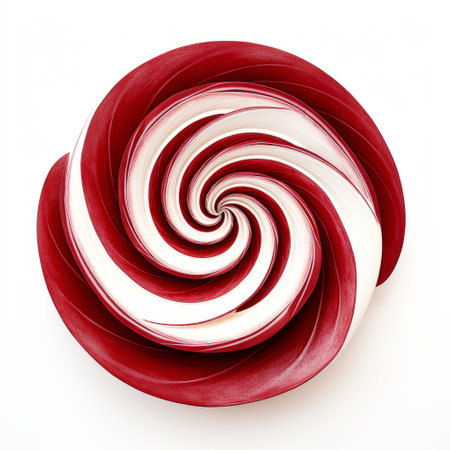maroon spiral on a white isolated background, featuring a captivating and visually striking design. this mesmerizing image showcases the elegant combination of maroon hues and a spiral shape, creating a captivating visual effect. perfect for adding a touch of sophistication and intrigue to any project or design. ai generatedの素材