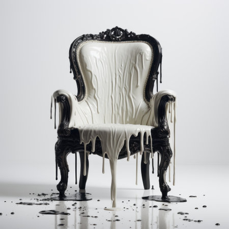 a white chair placed against a clean white background. the minimalist design of the chair adds a touch of elegance to any space. perfect for modern interiors, this white chair effortlessly blends with various color schemes and decor styles. ai generatedの素材