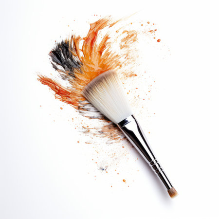 a white background showcases a clean and minimalist brush. this brush, with its sleek design and neutral color, is perfect for various artistic and cosmetic applications. whether you need it for painting, makeup, or other creative endeavors, this versatile brush is sure to meet your needs. ai generatedの素材
