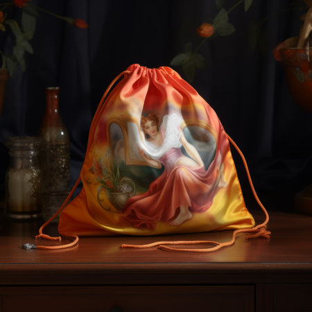 a satin bag, perfect for adding a touch of elegance to any occasion. this luxurious bag is made from high-quality satin fabric, featuring a smooth and lustrous texture. with its sleek design and versatile size, it is ideal for storing jewelry, cosmetics, or small accessories. elevate your style with this exquisite satin bag, available in various colors to suit your preference. ai generatedの素材