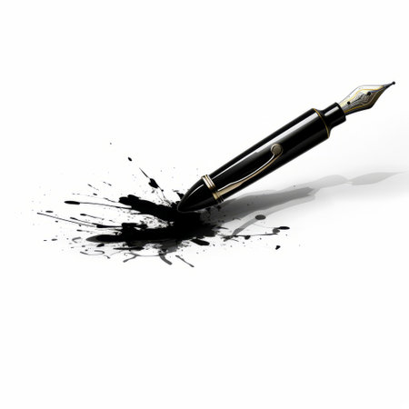 a white background showcases a sleek and elegant pen. the pen stands out with its clean lines and minimalist design. its simplicity is enhanced by the absence of any distractions in the background, allowing the focus to be solely on the pen. ai generatedの素材