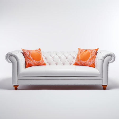 white background couch with modern design, perfect for any contemporary living space. this sleek and stylish piece features a comfortable seating area and clean lines, adding a touch of elegance to your home decor. ideal for relaxation and entertaining guests, this white couch effortlessly blends comfort and sophistication. ai generatedの素材