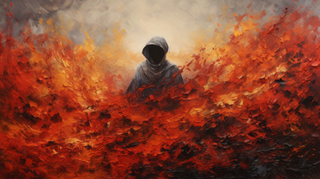 an oil painting showcasing a textured impasto technique, creating a rich and tactile surface. the artwork captures the viewer's attention with its bold brushstrokes and vibrant colors, adding depth and dimension to the subject. this expressive piece of art merges the keywords "oil painting" and "impasto" seamlessly. ai generatedの素材