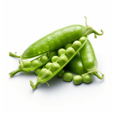 a peas photo featuring a photo realistic style and an isolated white background. ai generatedの素材