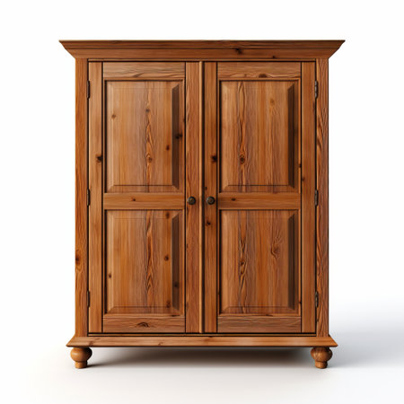 cupboard isolated on a white background, high-resolution image capturing the quality design and details of the furniture piece. the photo highlights the craftsmanship and features of the cupboard in crisp detail. ai generatedの素材