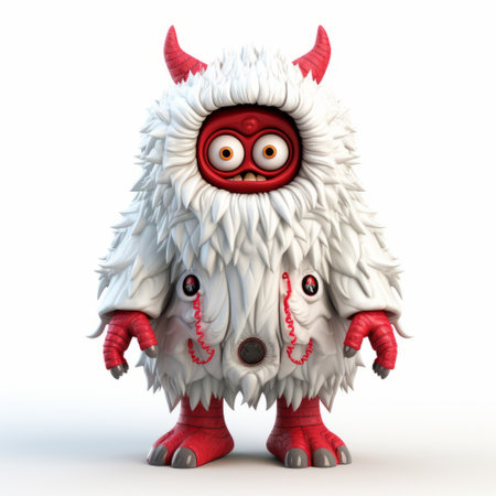 a 3d monster model showcasing high-quality fashion in a russian imperial stout-inspired design. the detailed full-body figure stands out against a clean white background, highlighting its intricate features and unique style. ai generatedの素材