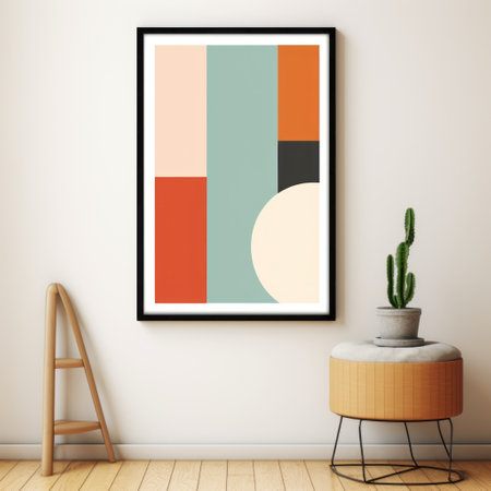 abstract design poster featuring minimalist style and vibrant colors inspired by south africa. bold and striking visuals capture the essence of africa's rich and diverse landscapes. perfect for adding a touch of culture and creativity to any space. ai generatedの素材