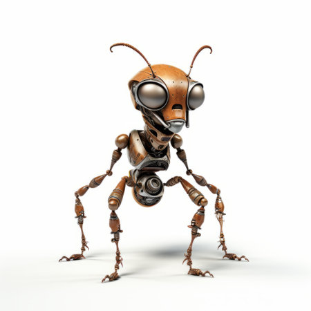 3d ant model showcasing high-quality fashion, inspired by german hefeweizen. the intricate details of the full-body design stand out against a crisp white background in this visually appealing composition. ai generatedの素材