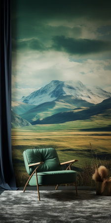 the steppe wallpaper features mountainous vistas in dark green and light aquamarine colors, creating a calming and introspective aesthetic. the juxtaposed imagery showcases the beauty of steppe water and the steppe. the webcam photography adds to the authenticity of the design, while the dark turquoise and light brown colors provide a swiss style touch. perfect for those who seek to add a touch of natureの素材