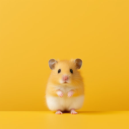 a cute hamster captured in minimalist photography style, showcasing japanese minimalism. the image is in high resolution at 32k, highlighting the adorable details of the tiny creature within a clean and simple composition. ai generatedの素材