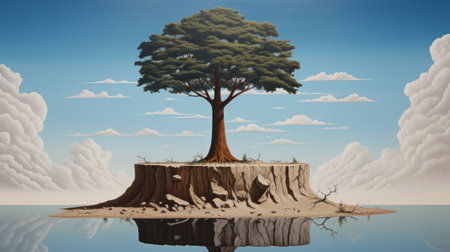 this ultra hd painting by magritte features a surreal and realistic depiction of a biodegradable background. the intricate details and vibrant colors create a mesmerizing effect. the artwork showcases the artist's unique style and creativity, making it a standout piece in the art world. ai generatedの素材