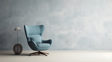 the gaming chair by west elm stands in front of a clean white wall, exuding modern style and comfort. this sleek chair offers ergonomic support for long gaming sessions or office work. the design seamlessly blends form and function, making it a stylish addition to any space. ai generatedの素材