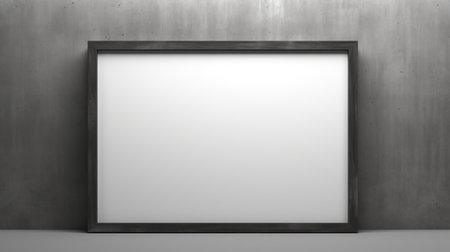 frame animation mockup with a 7x5 frame size showcased in a minimalist design. the frame is placed against a sleek iron background, enhancing its modern appeal. perfect for displaying artwork, photographs, or digital designs. ai generatedの素材